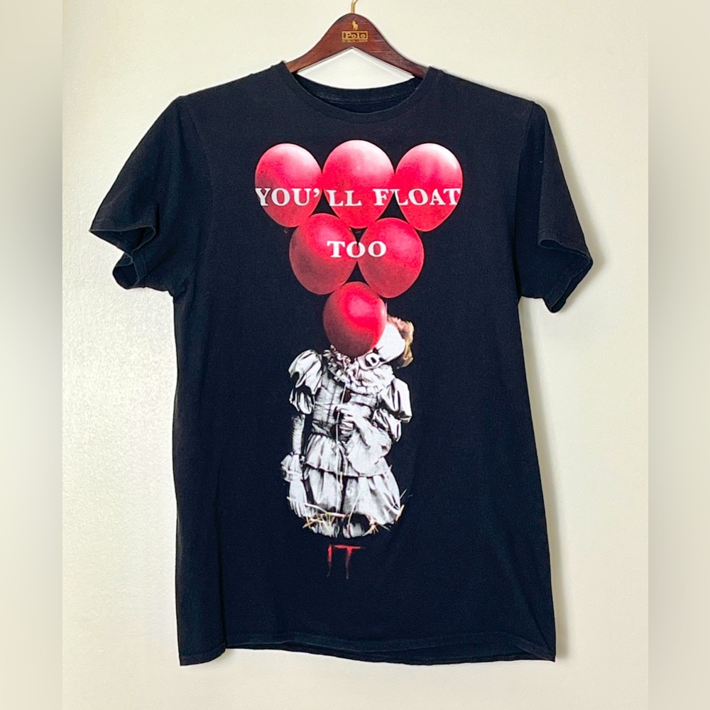 Pennywise T-Shirt‎ Men’s Small Black "You'll Float Too" IT Horror Movie